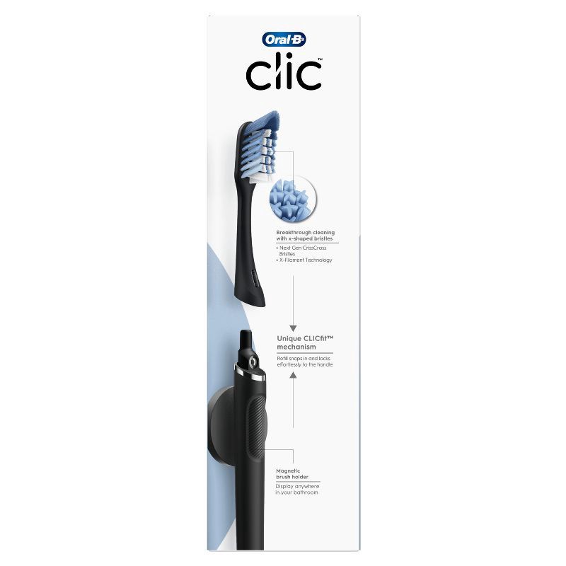 slide 3 of 9, Oral-B Clic Manual Toothbrush, Matte Black, 1 ct