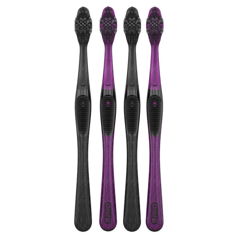 slide 3 of 9, Oral-B Charcoal Toothbrush, Soft - 4ct, 4 ct