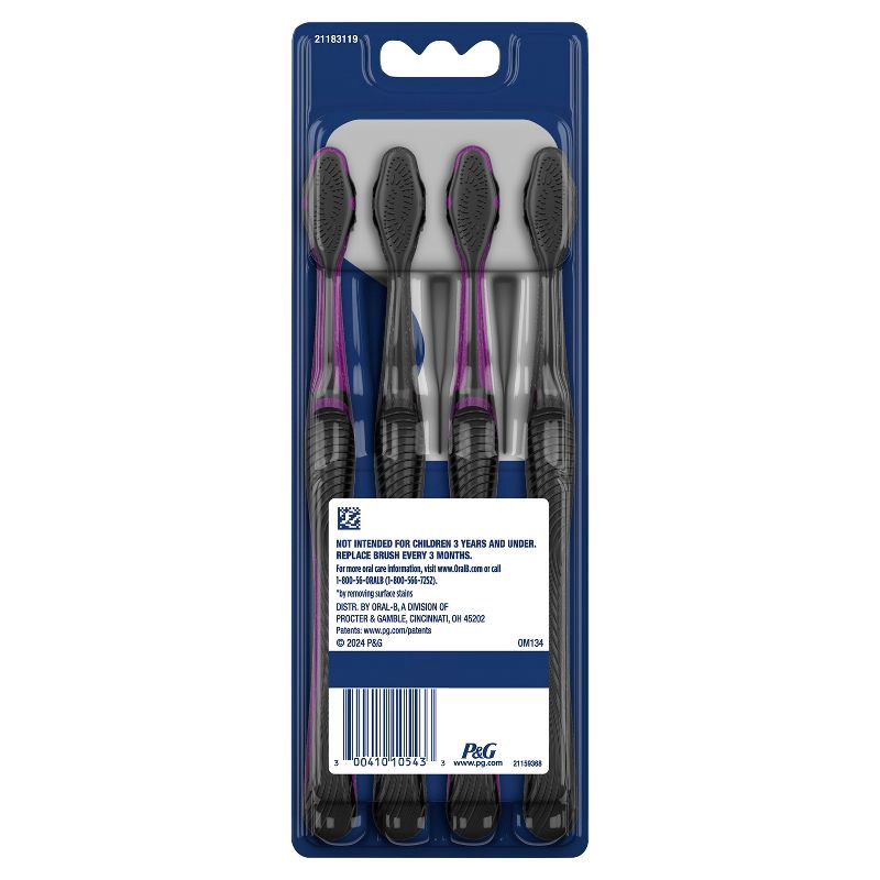 slide 4 of 9, Oral-B Charcoal Toothbrush, Soft - 4ct, 4 ct