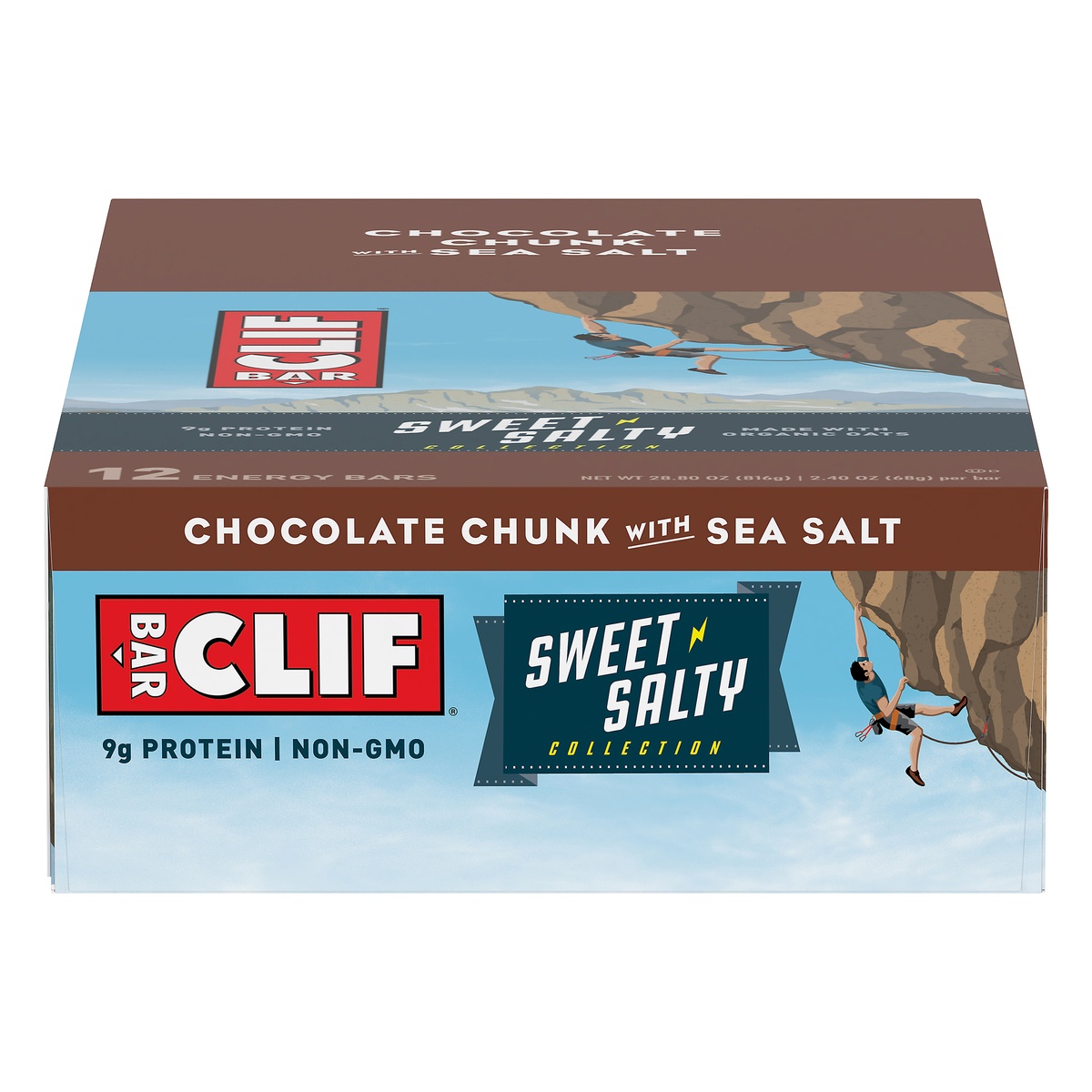 slide 1 of 9, CLIF Bar Chocolate Chunk With Sea Salt, 12 ct; 2.4 oz