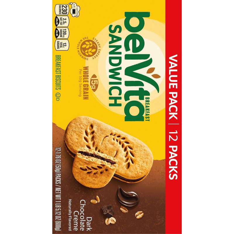 slide 10 of 14, belVita Dark Chocolate Creme Cookie Value Pack - 12ct, 12 ct