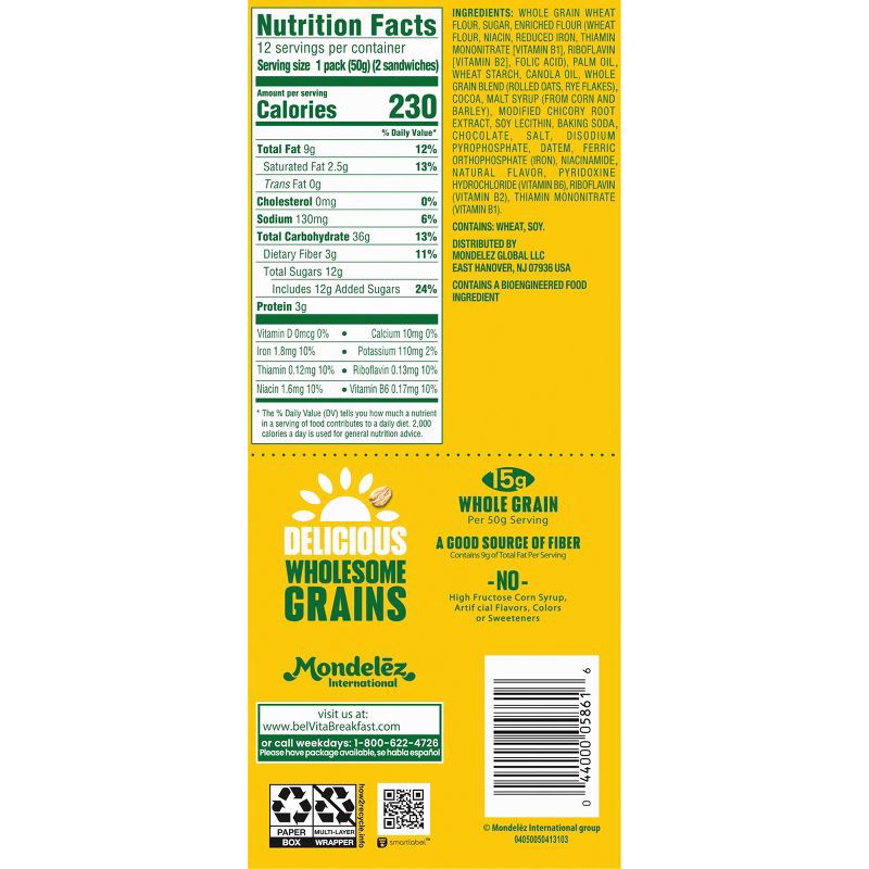 slide 11 of 14, BelVita Breakfast Sandwich Dark Chocolate Creme Breakfast Biscuits Value Pack - 12.12oz/12pk, 12.12 oz, 12 ct