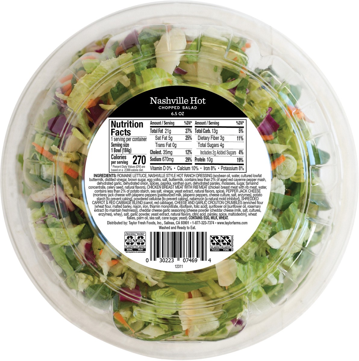slide 6 of 8, Taylor Farms Nashville Hot Chopped Salad 6.5oz - 6.5 OZ, 6.5 oz