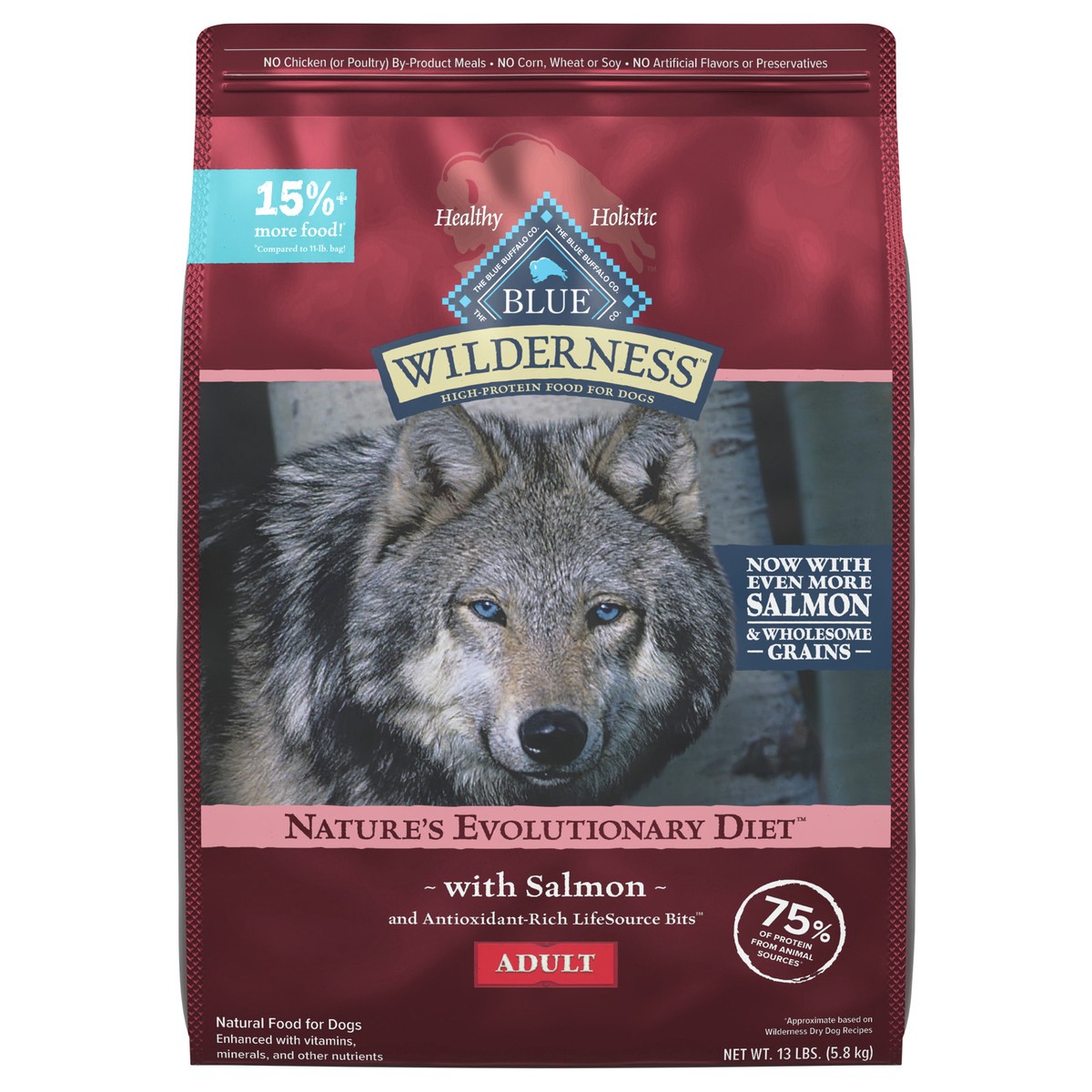 slide 1 of 7, Blue Buffalo Wilderness Adult Dry Dog Food with Salmon Flavor - 13lbs, 13 lb