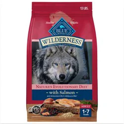 Blue Buffalo Wilderness High Protein Natural Adult Dry Dog Food plus Wholesome Grains, Salmon 13 lb bag