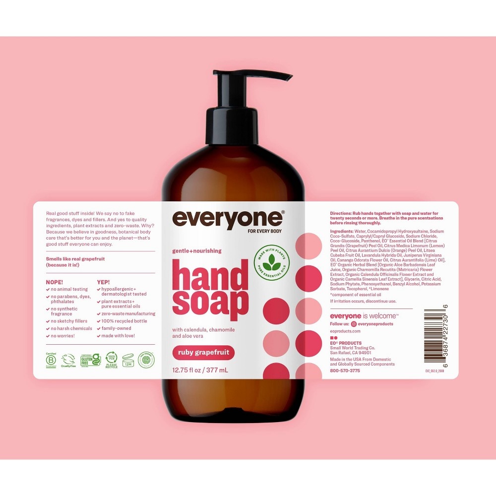 slide 4 of 4, Everyone Hand Soap Ruby Grapefruit, 12.75 fl oz