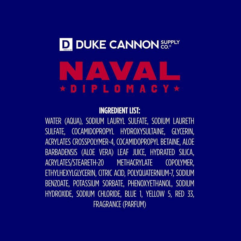 slide 6 of 7, Duke Cannon Supply Co. Duke Cannon Naval Diplomacy THICK Body Wash - Bergamot & Aquatic Musk Body Wash for Men - 17.5 fl. Oz, 17.5 fl. oz