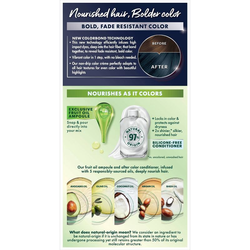 slide 11 of 13, Garnier Nutrisse Ultra Color Nourishing Permanent Hair Color Crème - IN2 Blue Curaçao, 1 ct