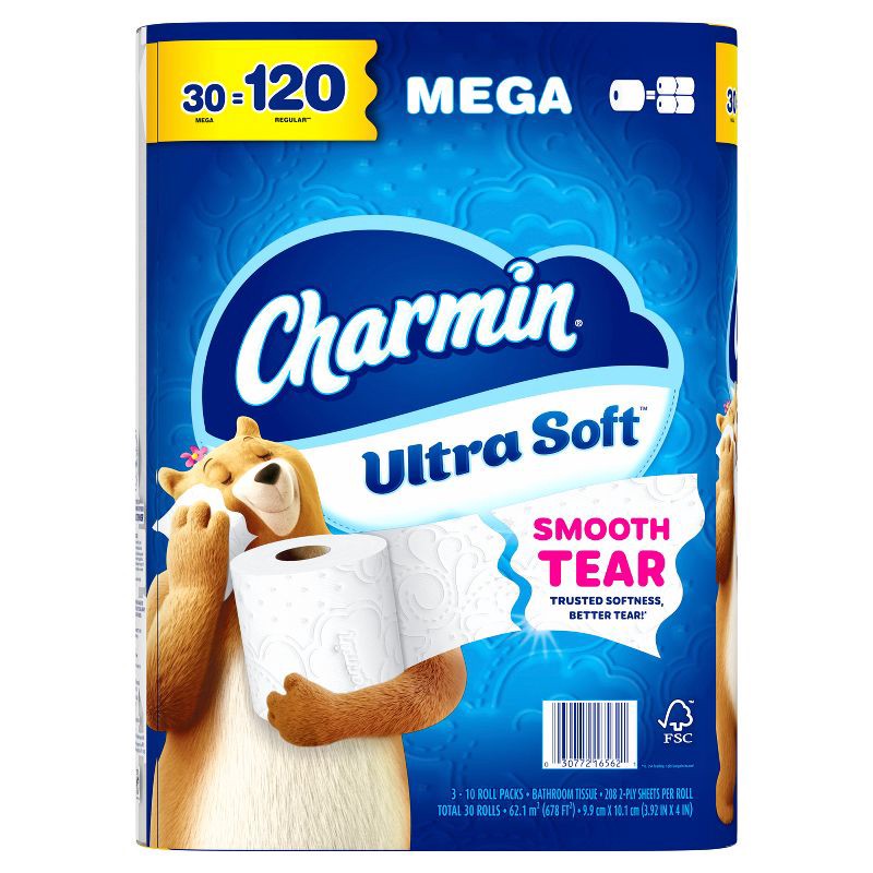 slide 16 of 16, Charmin Ultra Soft Toilet Paper - 30 Mega Rolls, 1 ct