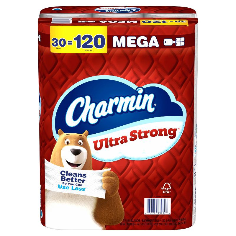 slide 18 of 18, Charmin Ultra Strong Toilet Paper - 30 Mega Rolls, 1 ct