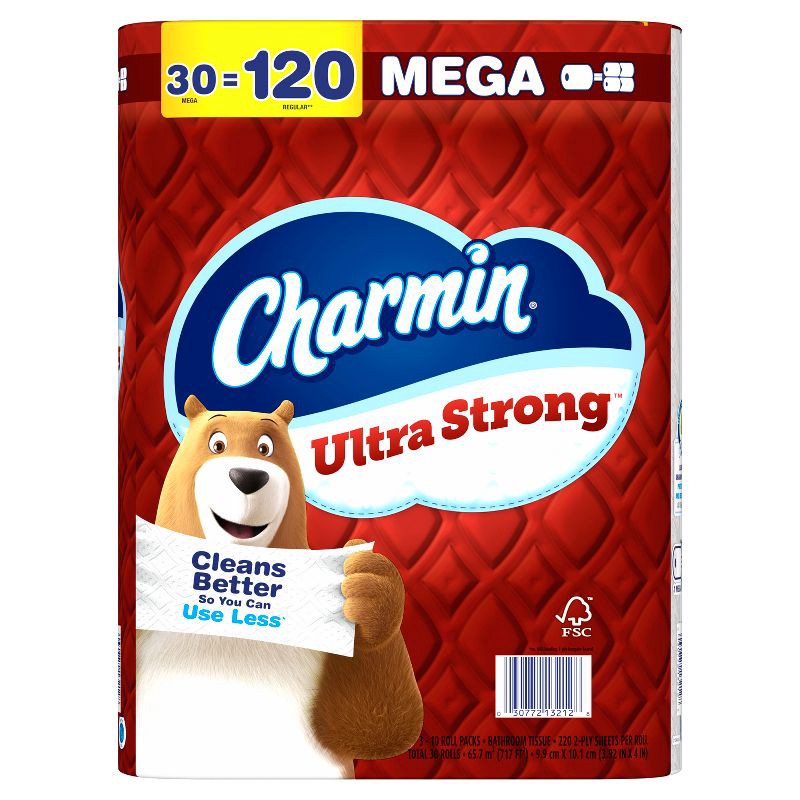 slide 16 of 18, Charmin Ultra Strong Toilet Paper - 30 Mega Rolls, 1 ct