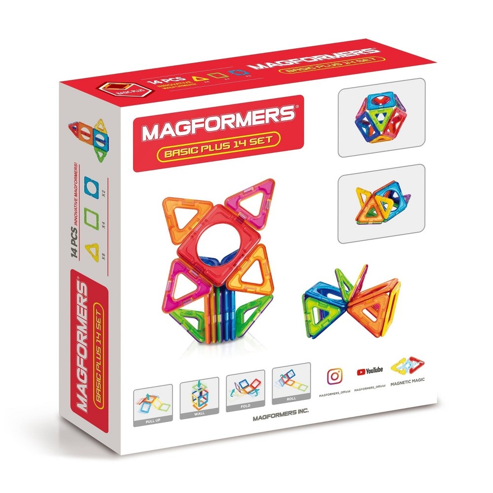 slide 3 of 7, Magformers Basic Plus 14pc New Inner Circle, 14 ct