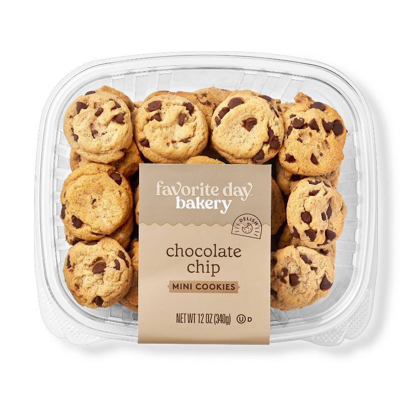 slide 1 of 3, Mini Chocolate Chip Cookies - 12oz - Favorite Day™, 12 oz