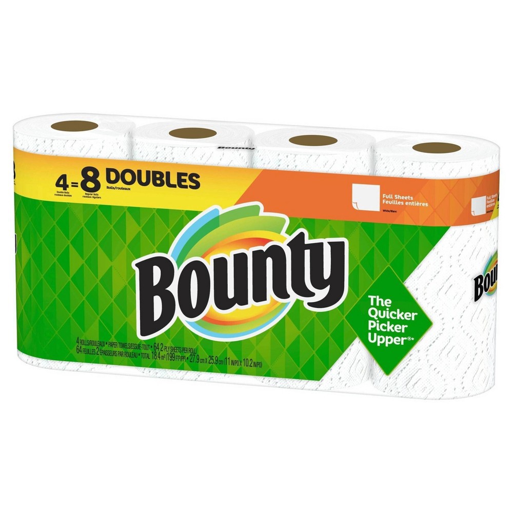 slide 3 of 5, Bounty Full Sheet Paper Towels - 4 Double Rolls, 288 ct