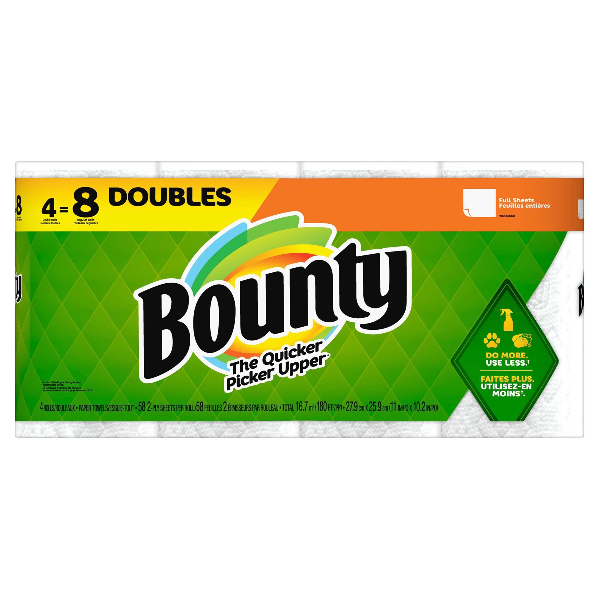 slide 1 of 5, Bounty Full Sheet Paper Towels - 4 Double Rolls, 288 ct