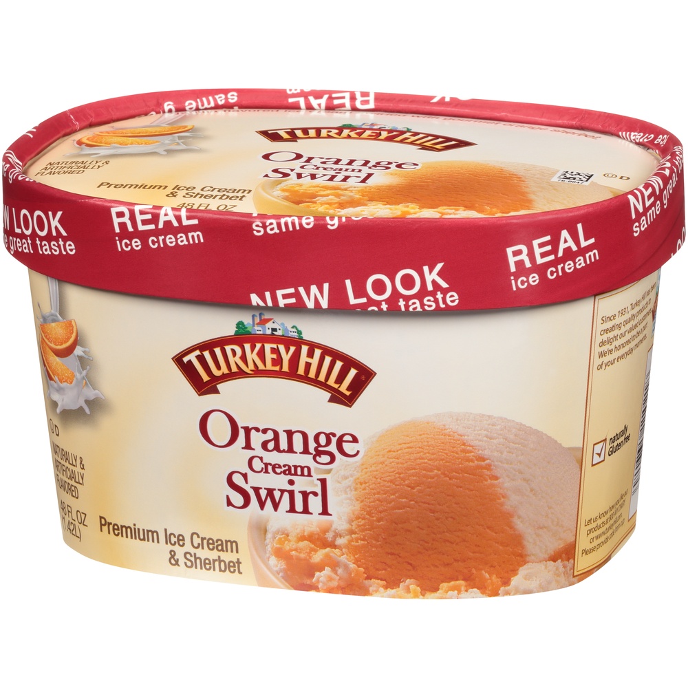 slide 5 of 8, Turkey Hill Premium Ice Cream / Orange Cream Swirl, 48 fl oz