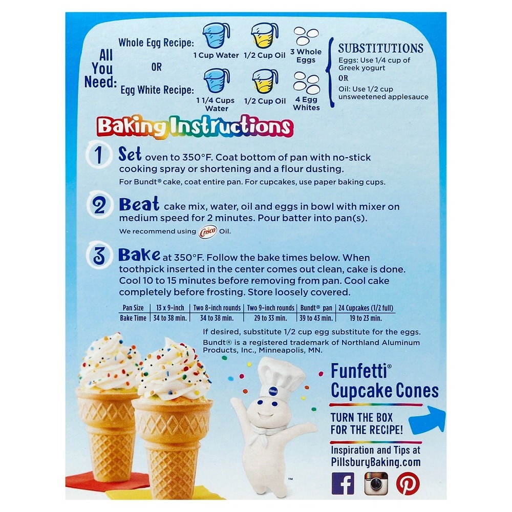 slide 8 of 9, Pillsbury Funfetti Premium Cake & Cupcake Mix - 15.25oz, 15.25 oz