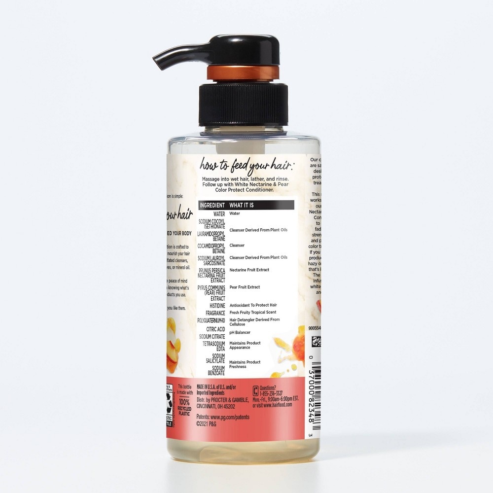 slide 7 of 7, Hair Food Sulfate Free Color Protect Shampoo Infused with White Nectarine and Pear - 10.1 fl oz, 10.1 fl oz