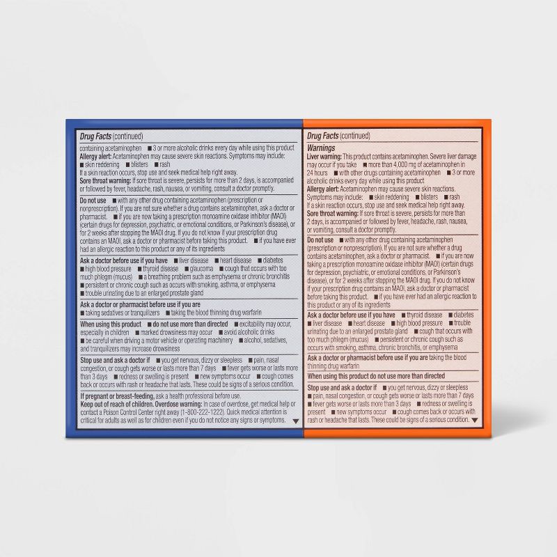 slide 4 of 8, Acetaminophen Day/Night Time Vapour Ice Cold and Flu Relief Caplets - 24ct - up&up™, 24 ct