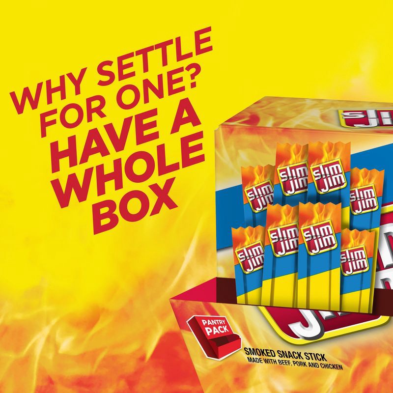 slide 3 of 5, Slim Jim Mild Smoked Snack Size Sticks – 12.88oz/46ct, 12.88 oz, 46 ct