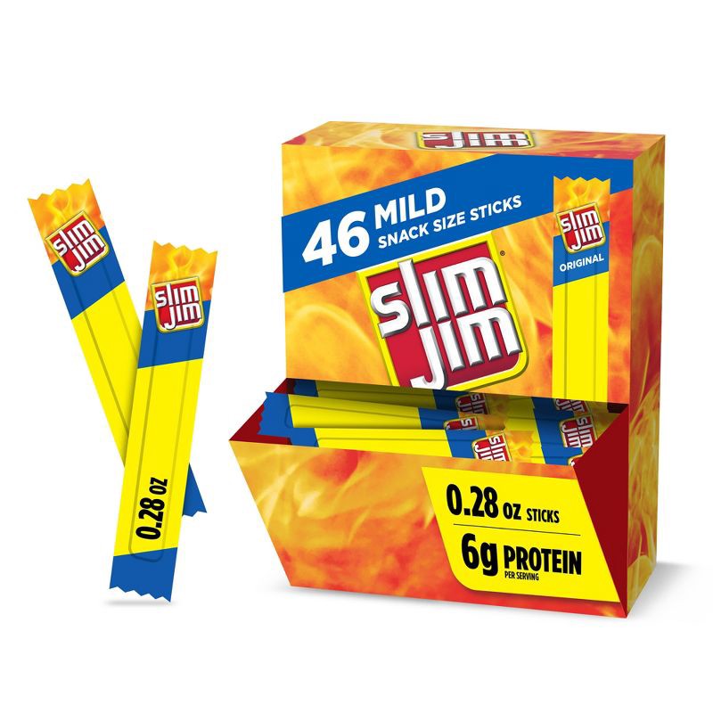 slide 1 of 5, Slim Jim Mild Smoked Snack Size Sticks – 12.88oz/46ct, 12.88 oz, 46 ct