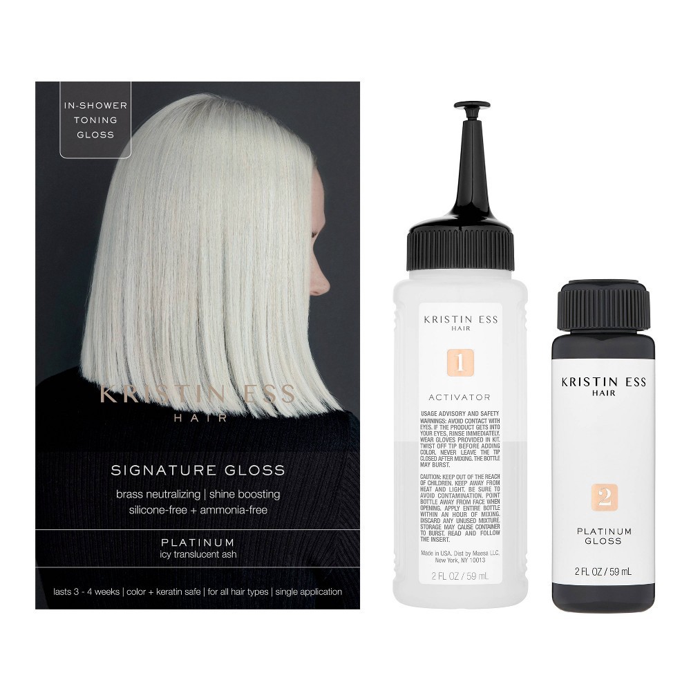 slide 3 of 4, Kristin Ess Signature Hair Gloss Shine Boosting, Tone Enhancing, Silicone Free + Ammonia Free - Platinum - 4 fl oz, 4 fl oz