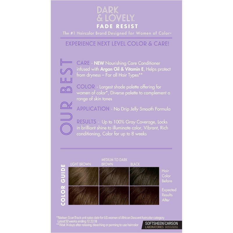 slide 2 of 8, Dark and Lovely Fade Resist Permanent Hair Color - 401 Hazelnut Brown, 1 ct