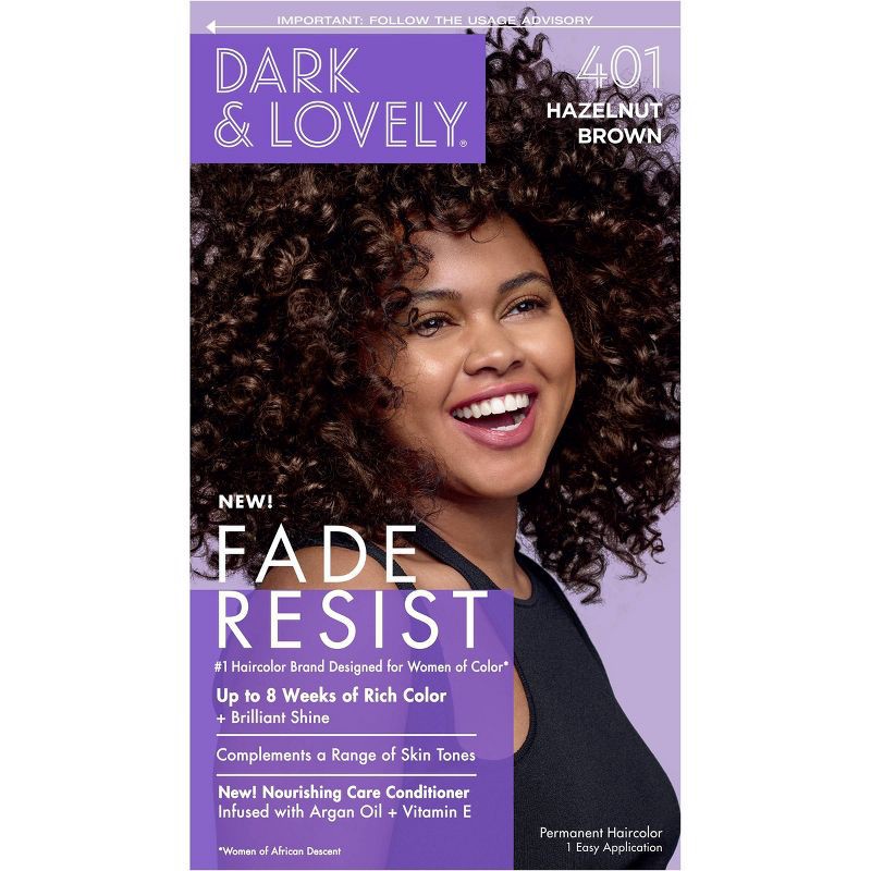 slide 1 of 8, Dark and Lovely Fade Resist Permanent Hair Color - 401 Hazelnut Brown, 1 ct