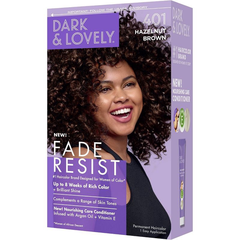 slide 6 of 8, Dark and Lovely Fade Resist Permanent Hair Color - 401 Hazelnut Brown, 1 ct