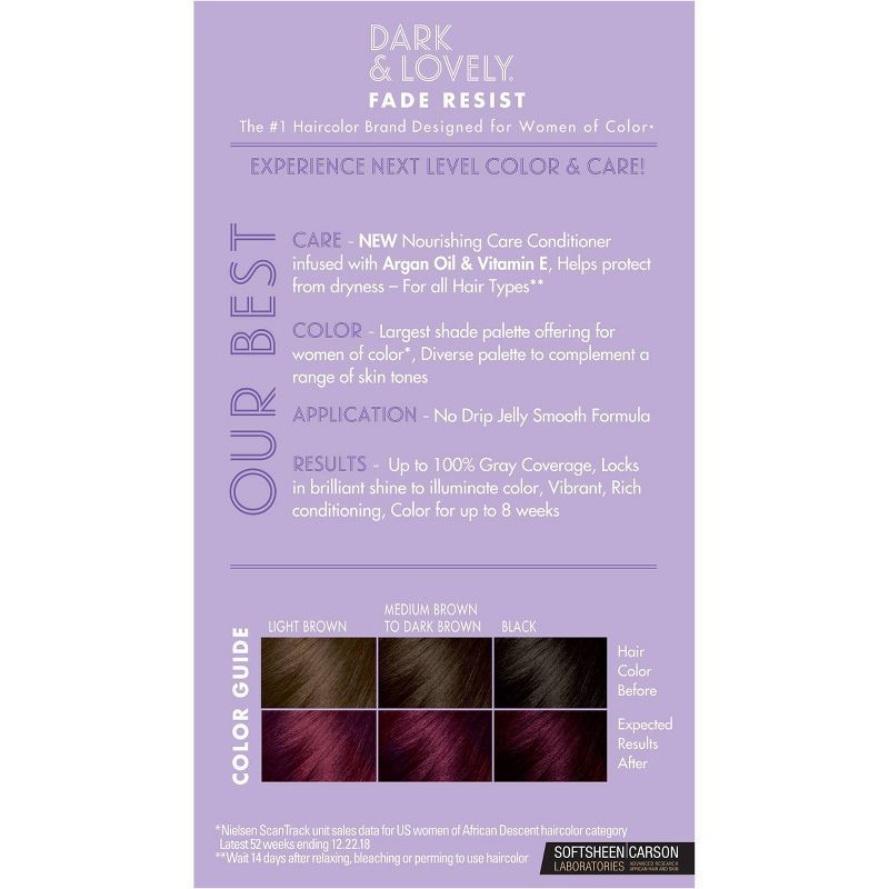 slide 2 of 8, Dark and Lovely Fade Resist Permanent Hair Color - 362 Crimson Moon, 1 ct