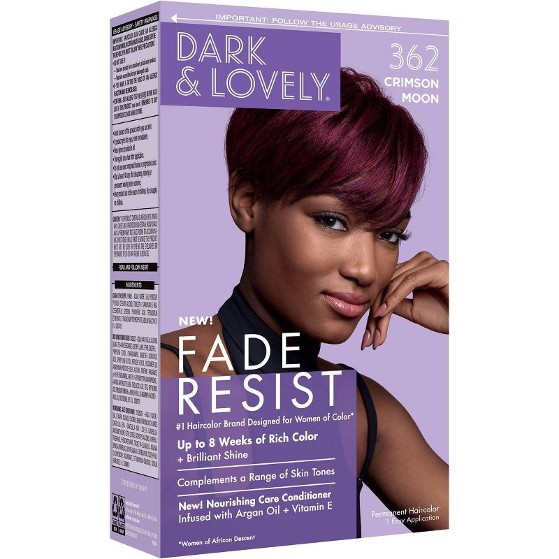 slide 5 of 8, Dark and Lovely Fade Resist Permanent Hair Color - 362 Crimson Moon, 1 ct