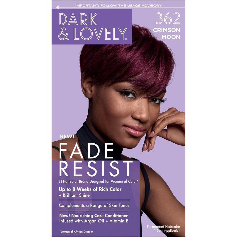 slide 1 of 8, Dark and Lovely Fade Resist Permanent Hair Color - 362 Crimson Moon, 1 ct