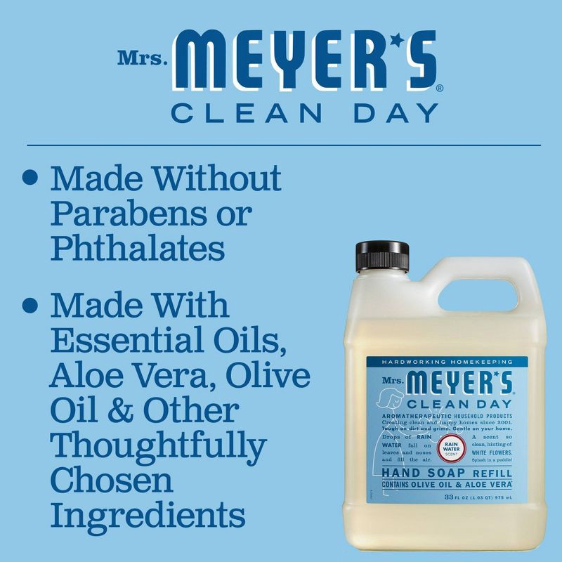 slide 3 of 4, Mrs. Meyer's Clean Day Liquid Hand Soap Refill - Rain Water - 33 fl oz, 33 fl oz