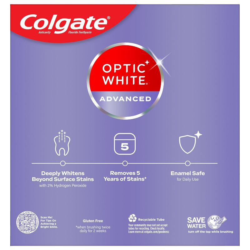 slide 2 of 8, Colgate Optic White Whitening Toothpaste Sparkling White - 3.2oz/3pk, 3 ct; 3.2 oz