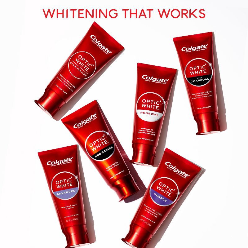 slide 9 of 14, Colgate Optic White Whitening Toothpaste Sparkling White - 3.2oz/3pk, 3 ct; 3.2 oz