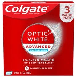 Colgate Optic White Whitening Toothpaste Sparkling White - 3.2oz/3pk