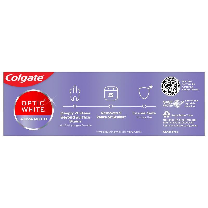 slide 2 of 9, Colgate Optic White Whitening Toothpaste Sparkling White - 3.2oz, 3.2 oz