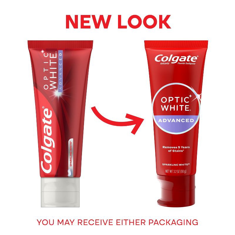 slide 3 of 9, Colgate Optic White Whitening Toothpaste Sparkling White - 3.2oz, 3.2 oz