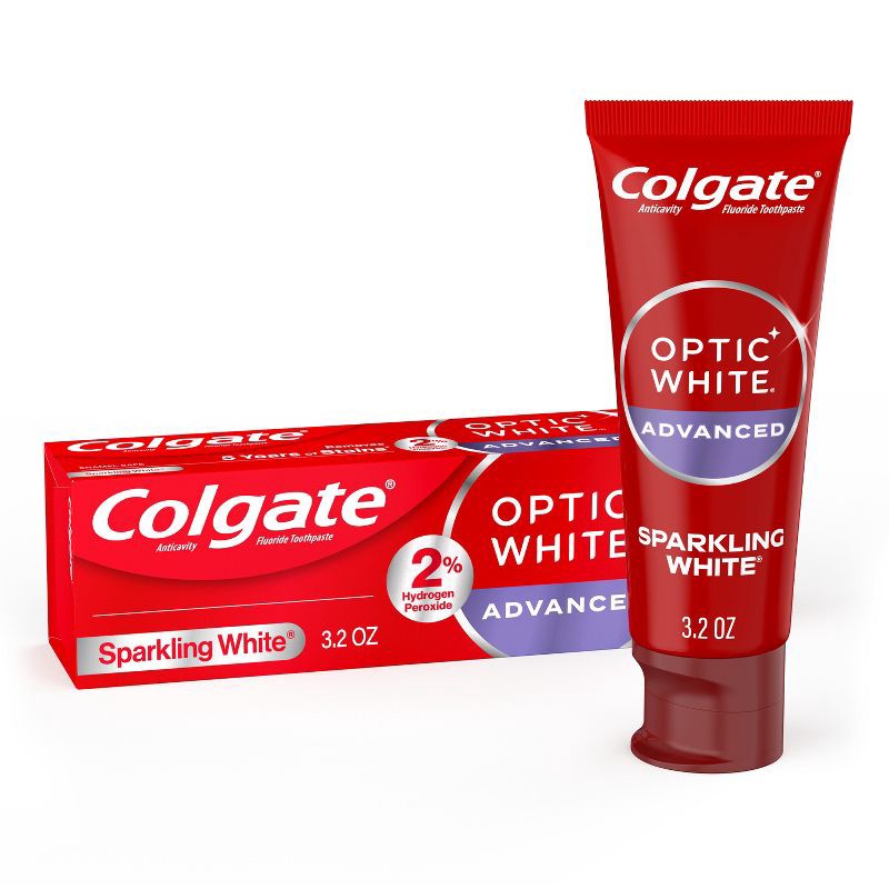 slide 1 of 8, Colgate Optic White Whitening Toothpaste Sparkling White - 3.2oz, 3.2 oz