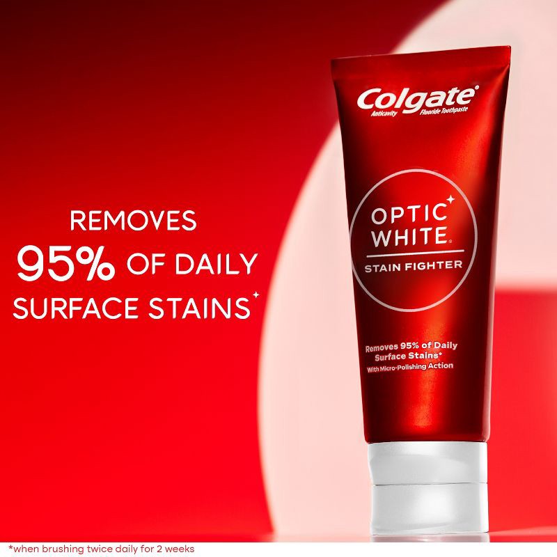 slide 3 of 8, Colgate Optic White Stain Fighter Clean Mint Toothpaste - 6oz, 6 oz