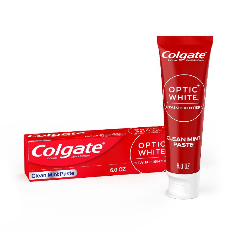 slide 1 of 8, Colgate Optic White Stain Fighter Clean Mint Toothpaste - 6oz, 6 oz