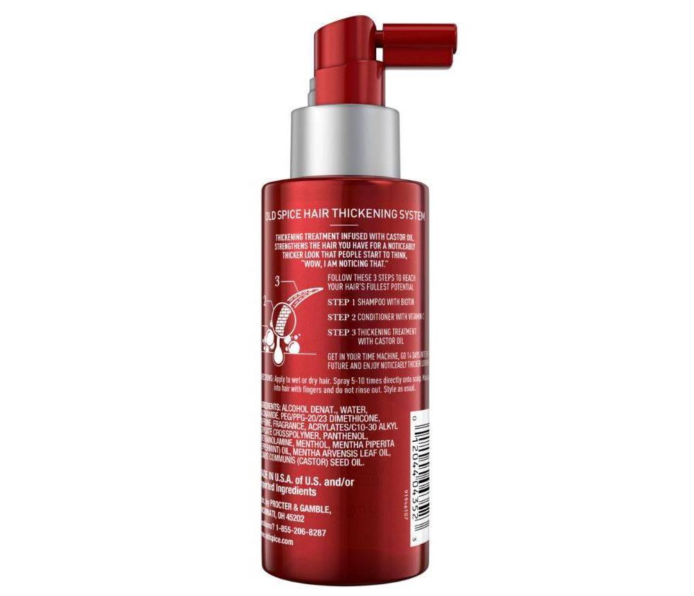 slide 2 of 4, Old Spice Thickening System Treatment for Men, Infused with Castor Oil, 3.7 fl oz