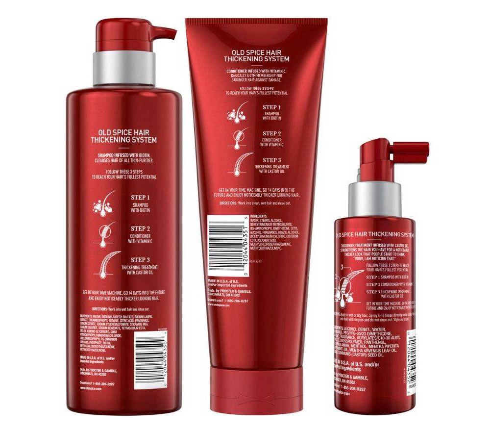 slide 4 of 4, Old Spice Thickening System Treatment for Men, Infused with Castor Oil, 3.7 fl oz