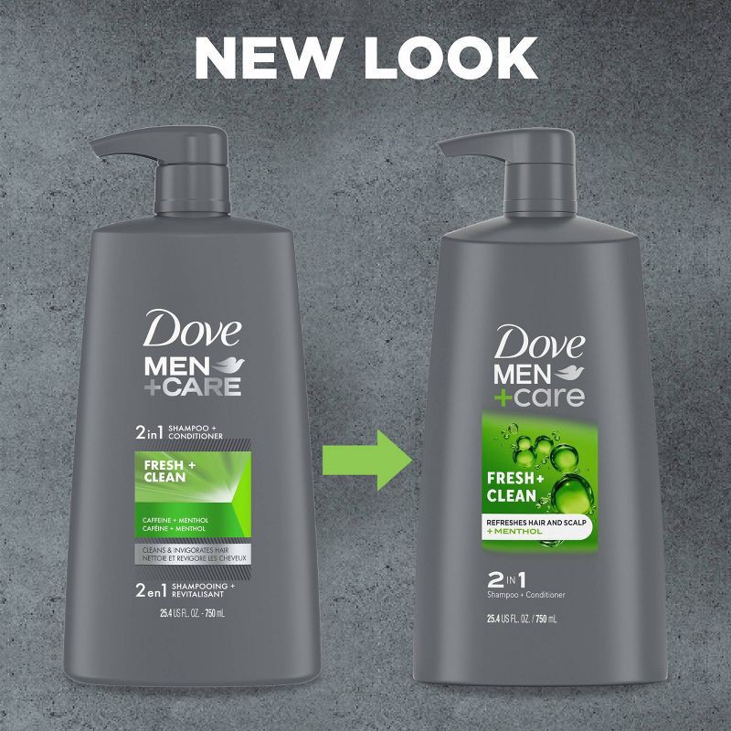 slide 3 of 10, Dove Men+Care Fresh & Clean 2-in-1 Shampoo & Conditioner - 25.4 fl oz, 25.4 fl oz
