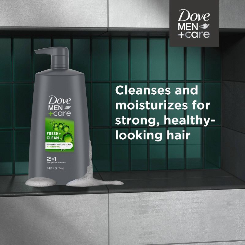 slide 5 of 10, Dove Men+Care Fresh & Clean 2-in-1 Shampoo & Conditioner - 25.4 fl oz, 25.4 fl oz
