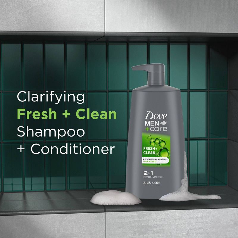 slide 6 of 10, Dove Men+Care Fresh & Clean 2-in-1 Shampoo & Conditioner - 25.4 fl oz, 25.4 fl oz