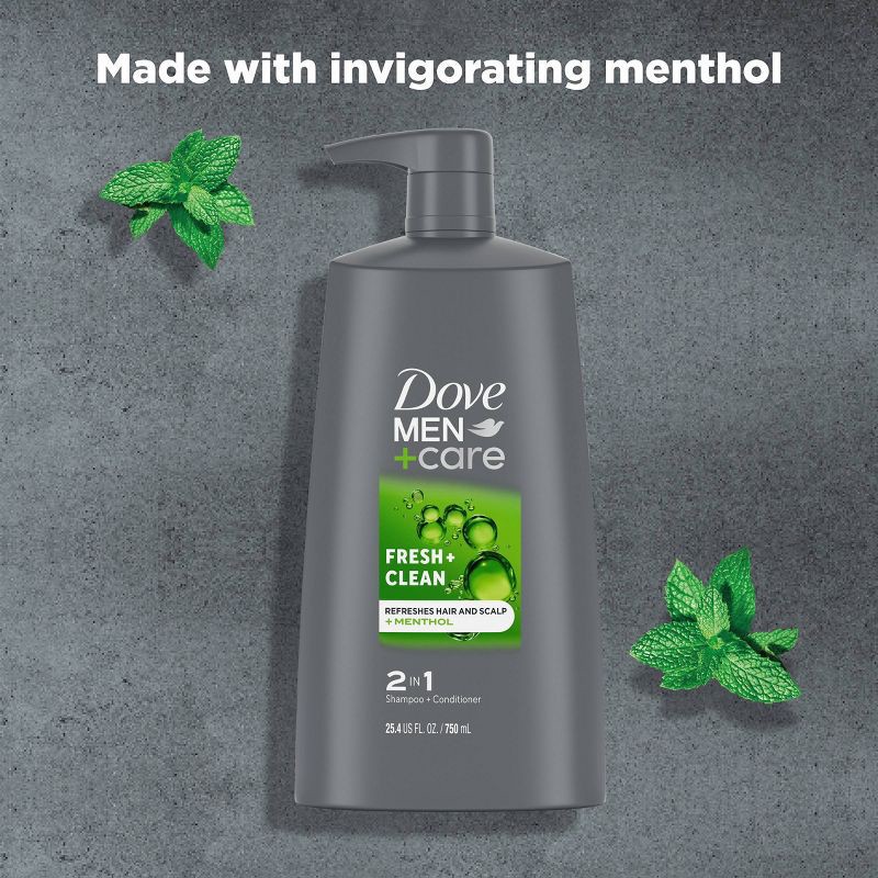 slide 8 of 10, Dove Men+Care Fresh & Clean 2-in-1 Shampoo & Conditioner - 25.4 fl oz, 25.4 fl oz
