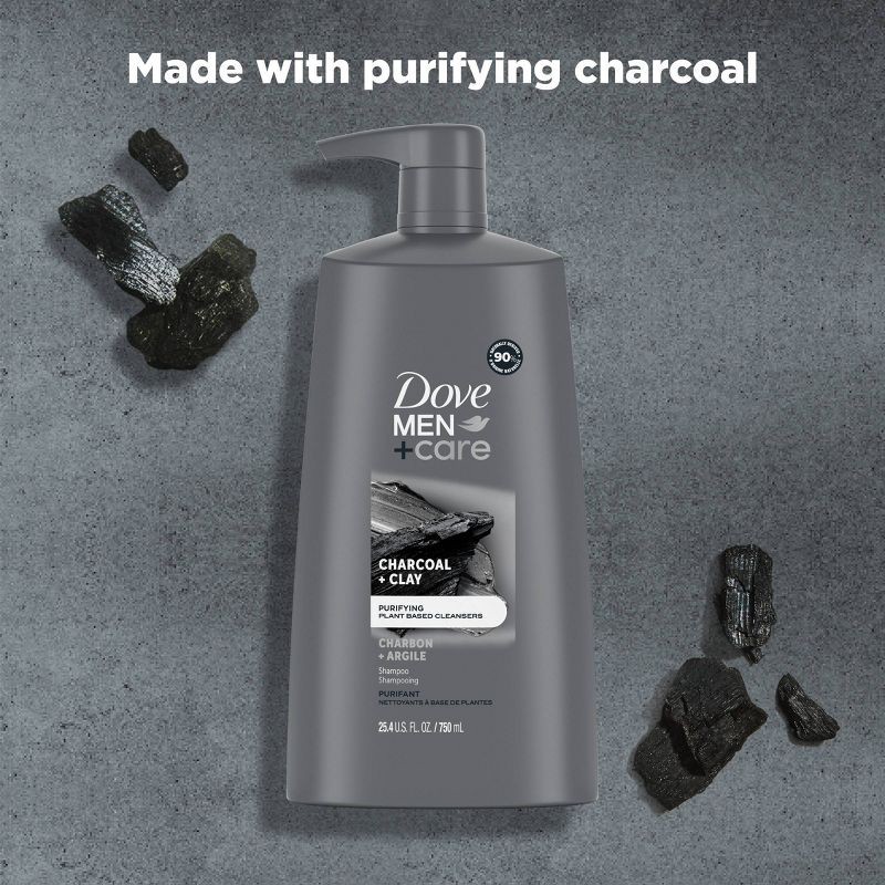 slide 5 of 9, Dove Men+Care 2-in-1 Shampoo + Conditioner Fortifying with Charcoal - 25.4 fl oz, 25.4 fl oz