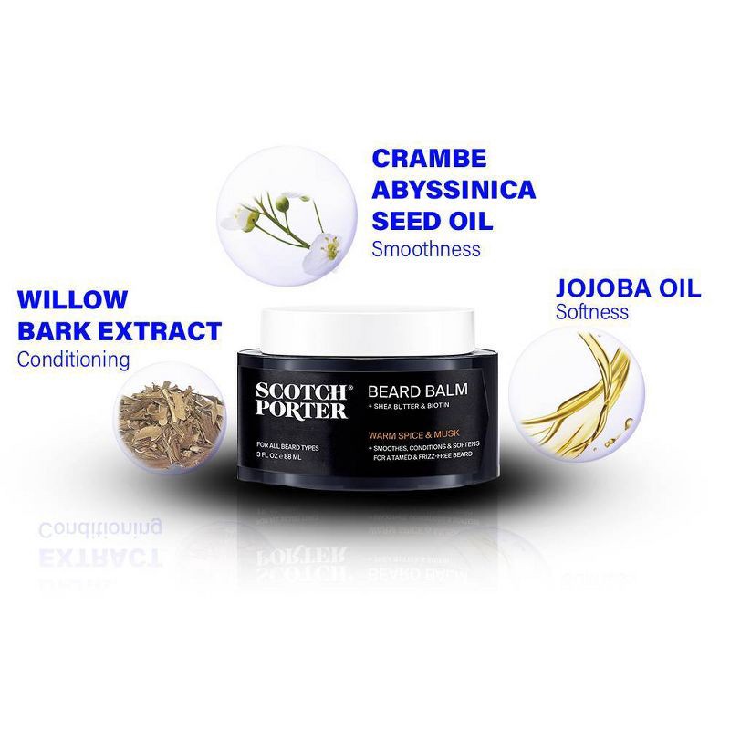 slide 6 of 7, Scotch Porter Shea Butter & Biotin Conditioning Beard Balm – 3 fl oz, 3 fl oz