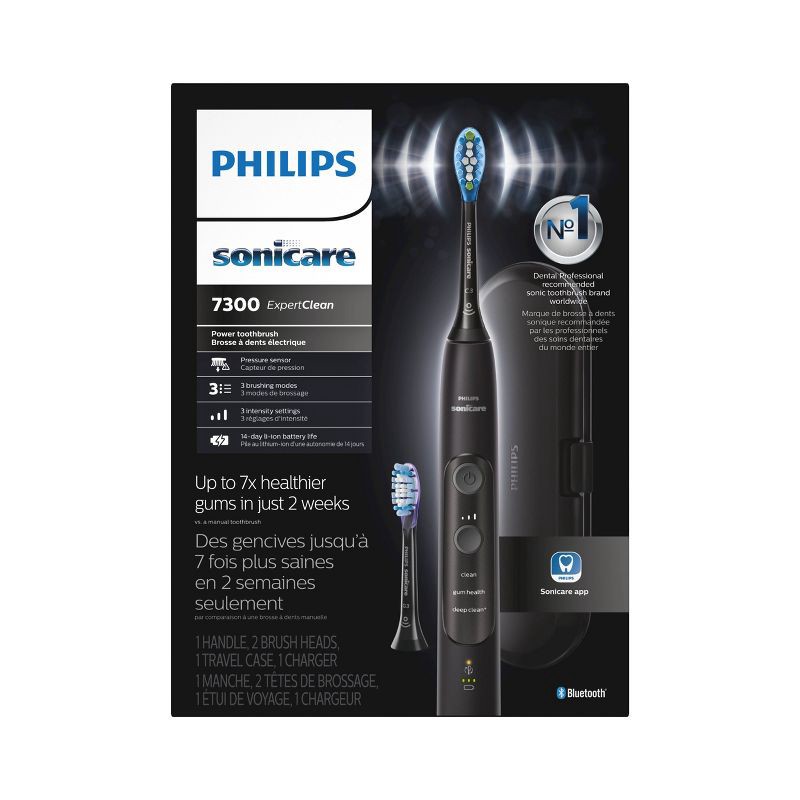 slide 1 of 7, Philips Sonicare ExpertClean 7300 Rechargeable Electric Toothbrush - HX9610/17 - Black, 1 ct